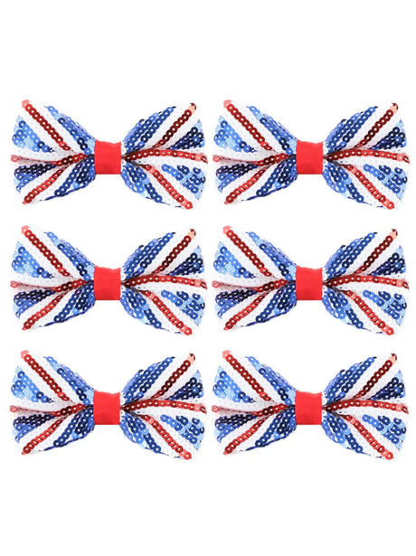 Union Flag Sequin Bow Tie – Sparkly Patriotic Accessory in Multipacks UK