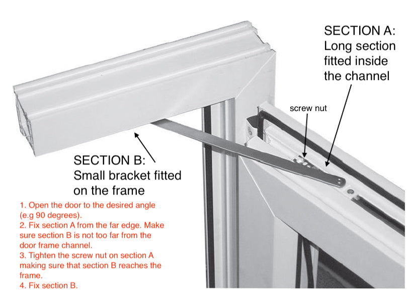 Sash Safety Guard Door Restrictor for UPVC Doors (with Fixings)