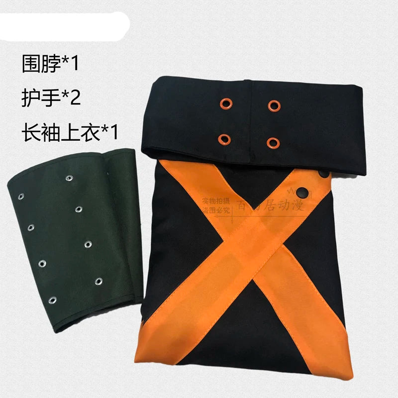 Costume Katsuki Bakugou Cosplay Outfit Halloween Carnival Cosplay top+scarf+hand covers