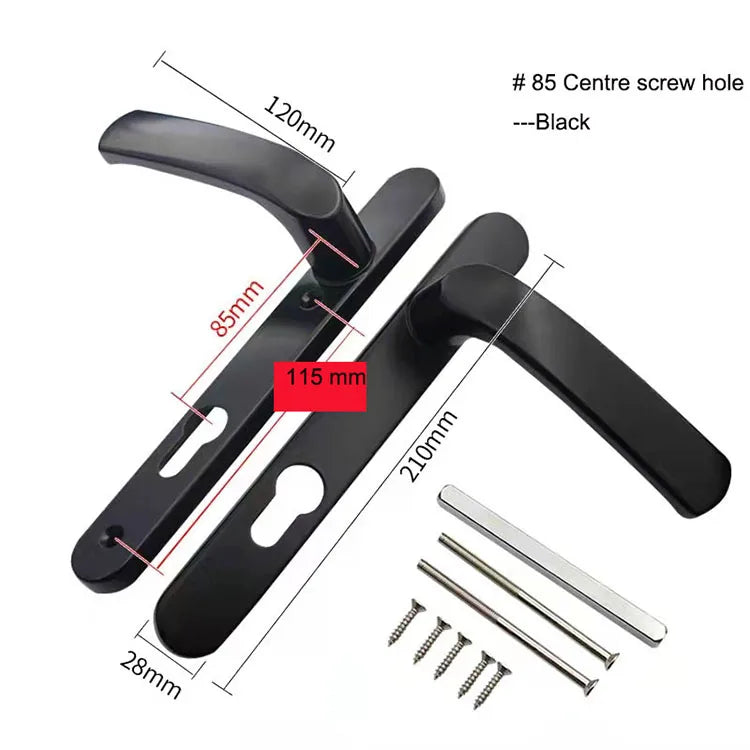 Narrow Universal Security Sliding Door Handle Size 85mm 92mm Aluminium Alloy Door Handle Panel Room Door Panel Security Locks