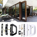 Balcony Glass Door Handle Lock Single Side with for Key Zinc Alloy Sliding Door Handle Reversible Mortise-Style Locks