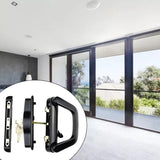 Balcony Glass Door Handle Lock Single Side with for Key Zinc Alloy Sliding Door Handle Reversible Mortise-Style Locks
