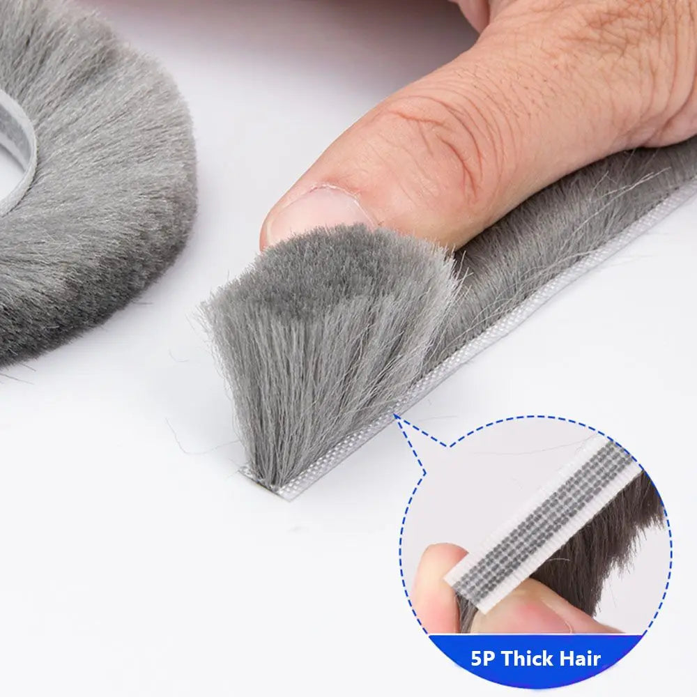5 Metre Self Adhesive Draught Prevention Sealing Brush Strip for Doors and Windows