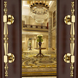 1pcs Gold Solid Wooden Door Sliding Door Wardrobe Door Handle Cabinet Drawer Handle Knobs Hardware Design 1pcs