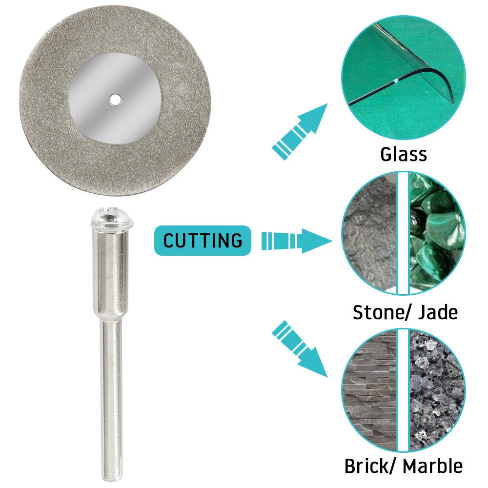Diamond Cutting Disc Wheels Rotary Tool Circular Saw Blade for Dremel Mini Drill Mandrel Cutoff Wood Stone Plastic Glass Tile