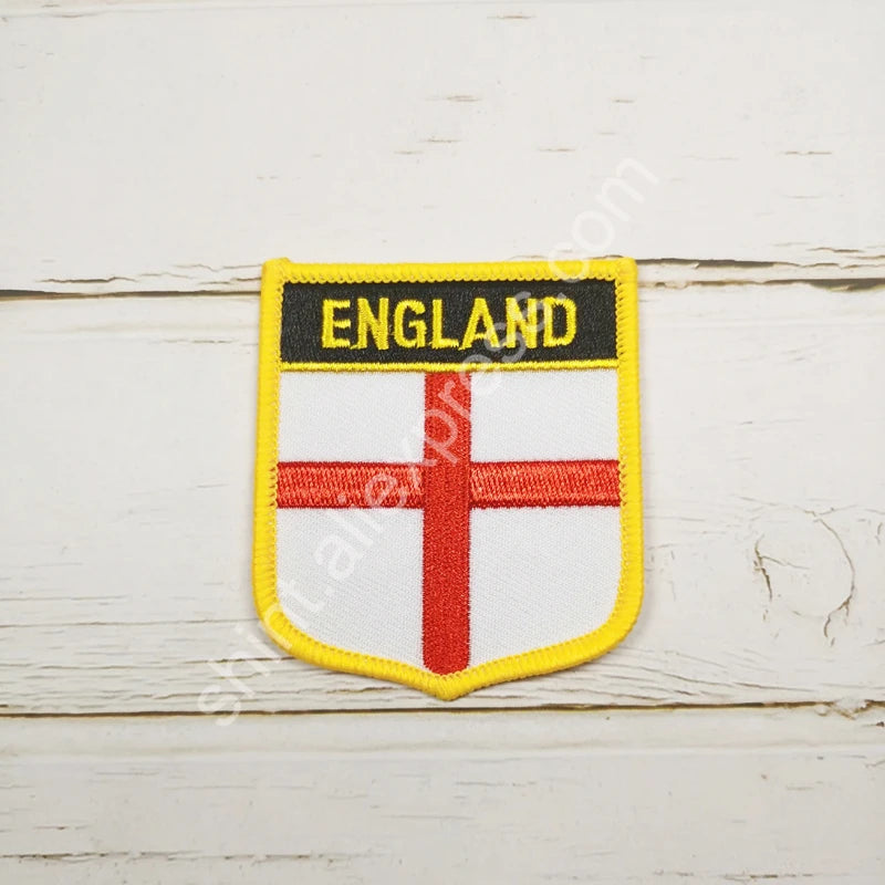 England National Flag Embroidery Patches Badge Shield And Square Shape Pin One Set On The Cloth Armband   Backpack  Decoration