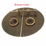 1Set Brass Classic Cabinet Knobs And Handles Bronze Round Face Plate Back plate Handles For Furniture Ancient Pull Lock Latch