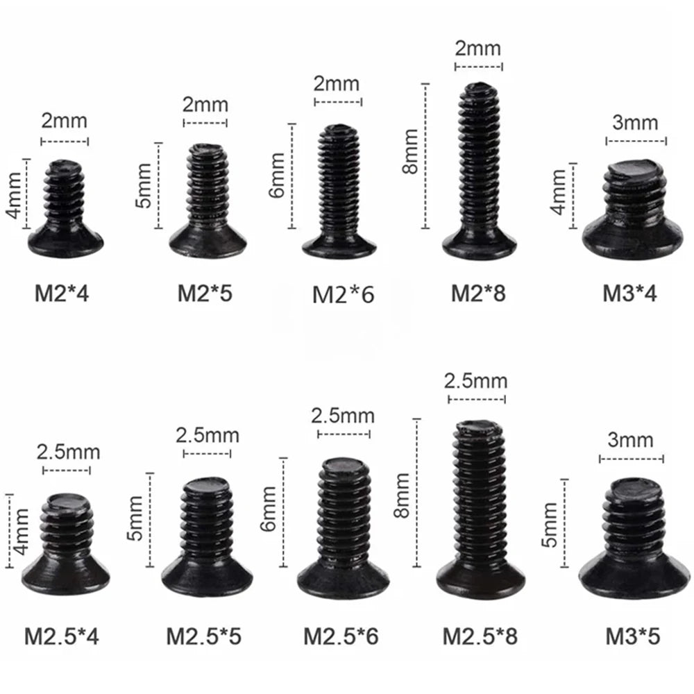 Screw Set KM2 2.5 KM3Machine Laptop Screws Flat Head Phillips Drive Accessories for Repair Computer Electronic Laptop Screws Kit
