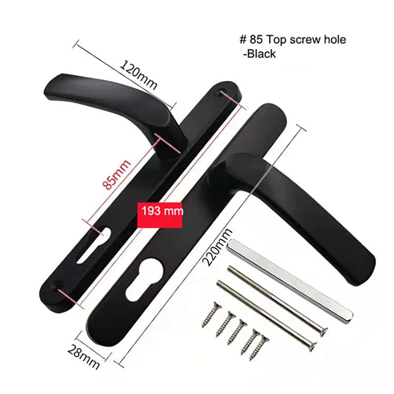 Narrow Universal Security Sliding Door Handle Size 85mm 92mm Aluminium Alloy Door Handle Panel Room Door Panel Security Locks