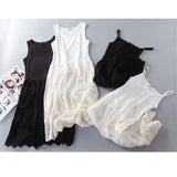 Women Summer Dresses Casual Japanese Style Cute Mori Girl Mesh Lace Stitchcing Spaghetti Strap Dress Modal Sundress jurk dames