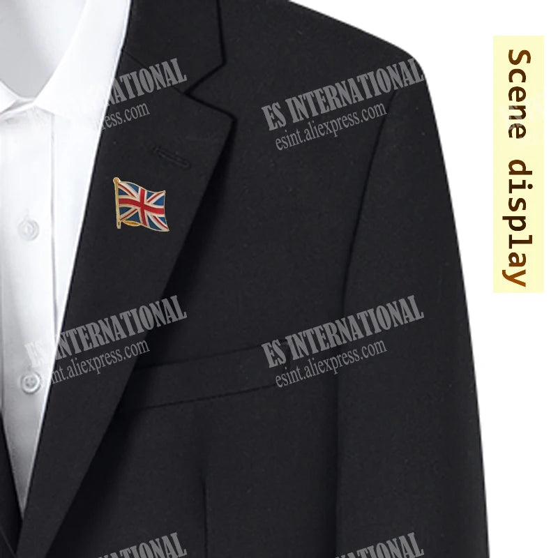 United Kingdom UK National Flag Lapel Pins Crystal Epoxy Metal Enamel UK