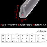 2 Meters U-channel Rubber Edging Sealing Strip Shower Door Glass Durable Sealing Tape Edge Guard Weatherstrip Multiple Size