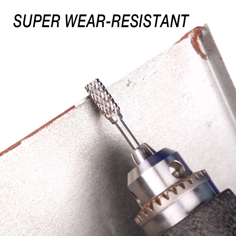 Rotary Carbide Burr Set 1/8" Shank, 1/4" Head Length Tungsten Steel for Woodworking Drilling Metal Carving Engraving Polishing