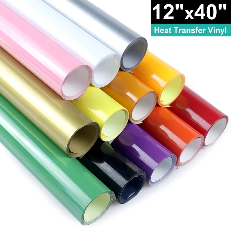 1 roll 12"x40"/30.5cmx20/100/150cm Matte Pu Heat Transfer Vinyl  Decorative Films Pattern T-shirt Iron On HTV Printing HTV Vinyl