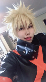 Costume Katsuki Bakugou Cosplay Outfit Halloween Carnival Cosplay top+scarf+hand covers