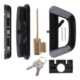 Balcony Glass Door Handle Lock Single Side with for Key Zinc Alloy Sliding Door Handle Reversible Mortise-Style Locks