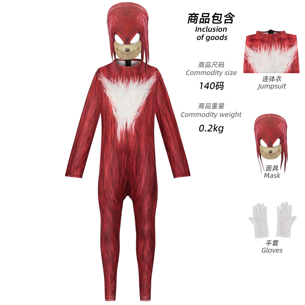 Spot Sonic Play Costume Supersonic Kid cos Costume Jumpsuit Blue Black Halloween cos Costume
