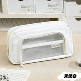 Transparent pencil case ins Japanese large capacity junior high school boys and girls simple high-looking pencil case Office pencil case