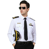 Men's Seafarer's Uniform Shirt Seafarer's Costume Aviation Uniform High-end Costume Sending Paulette Blend Tie