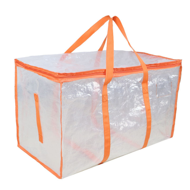 Cross-border pe portable transparent woven bag moving large capacity storage bag cotton quilt storage bag luggage bag packing bag