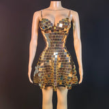 Birthday Costume Diamond Costume Sexy Suspender Elastic Large Sequin Skirt Ultra Short Dress Party Dress Night