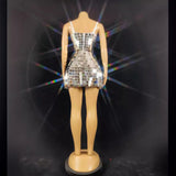 Birthday Costume Diamond Costume Sexy Suspender Elastic Large Sequin Skirt Ultra Short Dress Party Dress Night