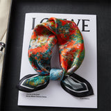 100% Silk Scarf Real Silk Premium Hangzhou Silk Small Square Scarf Spring and Autumn All-match Neck Protection Decorative Shirt Professional Scarf