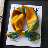 100% Silk Scarf Real Silk Premium Hangzhou Silk Small Square Scarf Spring and Autumn All-match Neck Protection Decorative Shirt Professional Scarf