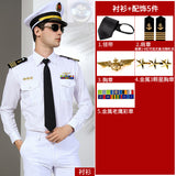 Men's Seafarer's Uniform Shirt Seafarer's Costume Aviation Uniform High-end Costume Sending Paulette Blend Tie