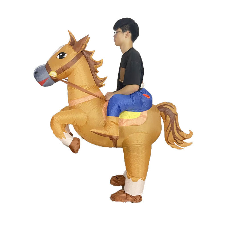 Cross-Border Trade Halloween Costume Party Props Riding Animal Cute Horse Inflatable Costume Theme Party