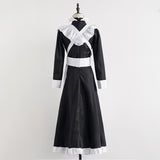 Classic Black and White Maid Cos Costume British Style Pearl Line Long Cafe Maid Costume cosplay Costume