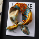 100% Silk Scarf Real Silk Premium Hangzhou Silk Small Square Scarf Spring and Autumn All-match Neck Protection Decorative Shirt Professional Scarf