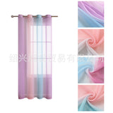 Modern Simple Fresh Translucent Gradient Window Screen Scandinavian Living Room Balcony Bay Window New Semi-Shading Gauze One Piece Drop Shipping