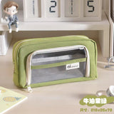 Transparent pencil case ins Japanese large capacity junior high school boys and girls simple high-looking pencil case Office pencil case