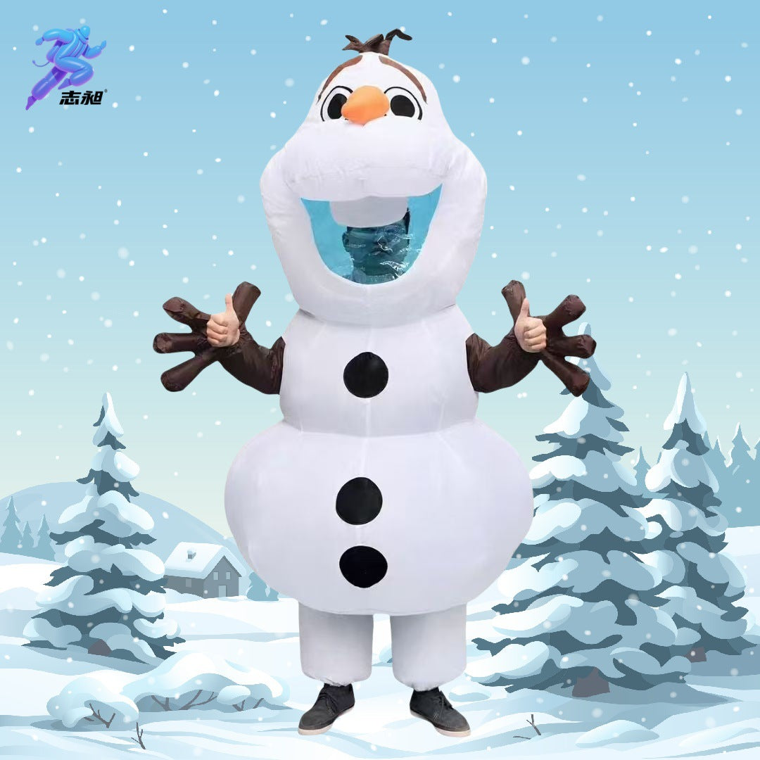 Cross-Border Hot-Selling New Snowman Inflatable Costume Christmas Carnival Festival Celebration Stage Party Performance Costume