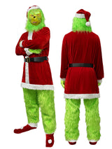 Santa Claus Grinch Green Furry Monster Grinch Party Performance Costume Cross-Border Christmas Costume Cosplay Set