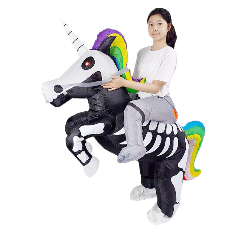 Cross-Border Trade Halloween Costume Party Props Riding Animal Cute Horse Inflatable Costume Theme Party