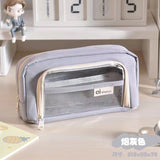 Transparent pencil case ins Japanese large capacity junior high school boys and girls simple high-looking pencil case Office pencil case