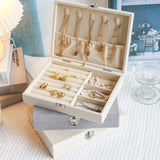 Flannel Jewelry Storage Box Dustproof High-grade Large Capacity Jewelry Box Earrings Bracelet Necklace Storage Display Jewelry Box