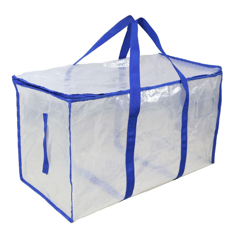 Cross-border pe portable transparent woven bag moving large capacity storage bag cotton quilt storage bag luggage bag packing bag
