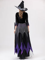 European and American Halloween Cosplay Witch Costume Vampire Black Purple Dress Magic Witch Role Play