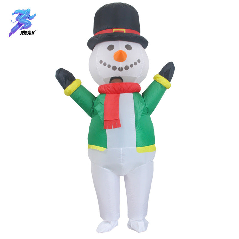 Cross-Border Hot-Selling New Snowman Inflatable Costume Christmas Carnival Festival Celebration Stage Party Performance Costume