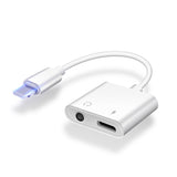 Suitable for Apple 8 adapter dual lightning adapter plus 3.5mm charging two-in-one adapter