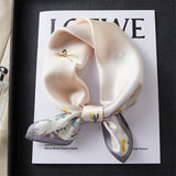100% Silk Scarf Real Silk Premium Hangzhou Silk Small Square Scarf Spring and Autumn All-match Neck Protection Decorative Shirt Professional Scarf