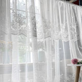 Cross-border double-row lace curtain wearing rod lace short curtain finished curtain bay window kitchen partition curtain window screen TEMU