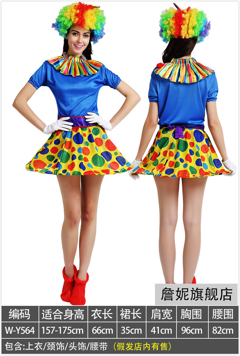 Adult Clown Performance Costume Birthday Party Magic Performance Masquerade Sexy Dress Female Clown Costume