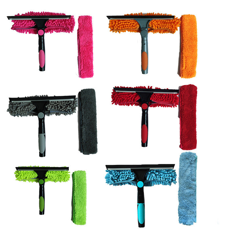 Cross-Border 2-in-1 Window Cleaning Scraper, Glass Cleaning Brush, Wiper, Glass Scraper, Double-Sided Glass Cleaning Tool
