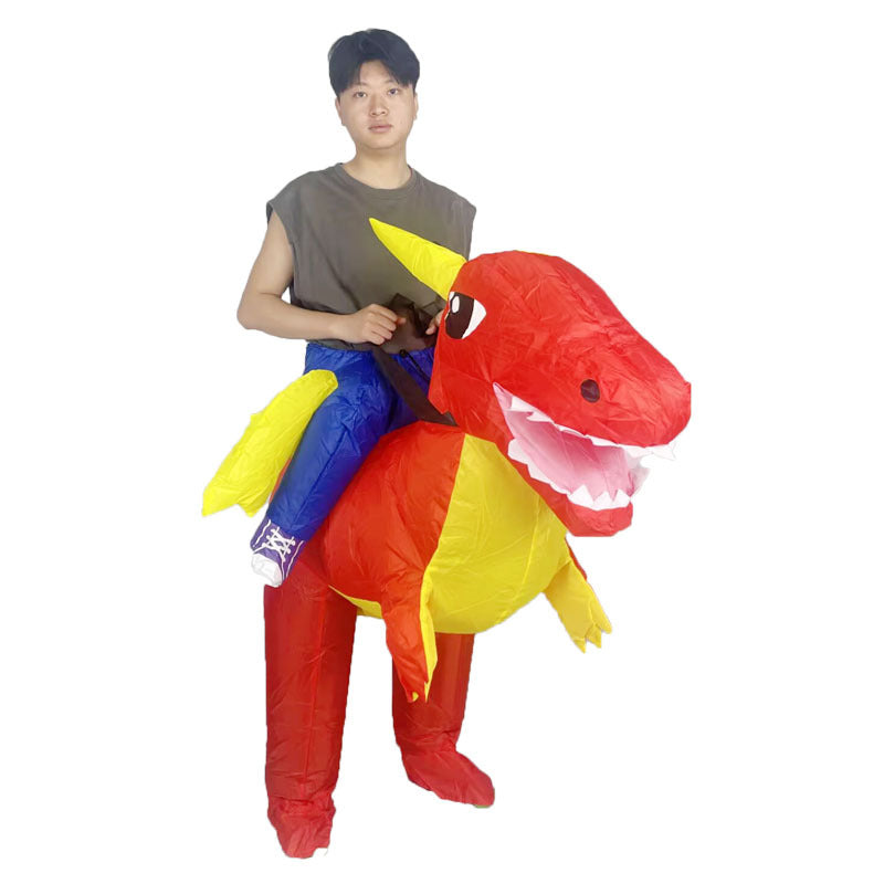 Halloween Muscular Tyrannosaurus Rex Dinosaur Inflatable Suit Holiday Party Funny Doll Inflatable Costume Cosplay Costume