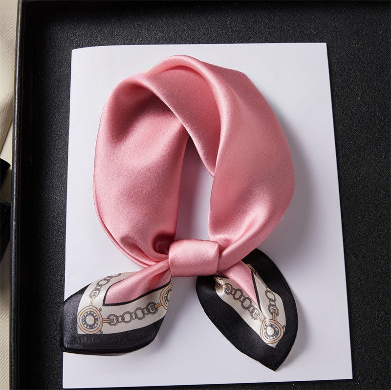 100% Silk Scarf Real Silk Premium Hangzhou Silk Small Square Scarf Spring and Autumn All-match Neck Protection Decorative Shirt Professional Scarf