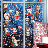 Cross Border Christmas Kitty Christmas Tree Snowflake Glass Electrostatic Sticker Holiday Party Window Decoration Self-Paste
